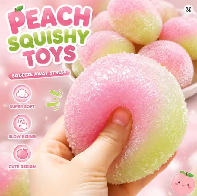 Slow Rising Squishy Toy Ice Slushy Bayberry Ball Stress Relief Fidget Decompression Crackling Sound Soft Squeeze Sensory Adults
